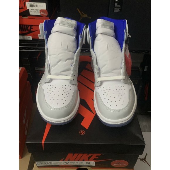 NEW Nike Air Jordan 1 Retro High Zoom White Racer Blue CK6637-104 Men's Size 9.5 - Picture 2 of 5